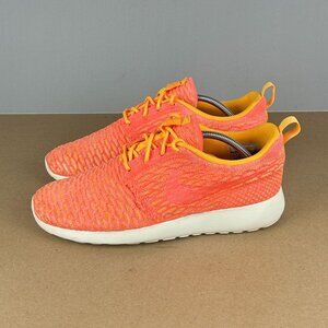 Nike Roshe One Flyknit Laser Orange Athletic Shoes Womens 8.5 Low Top Lace Up